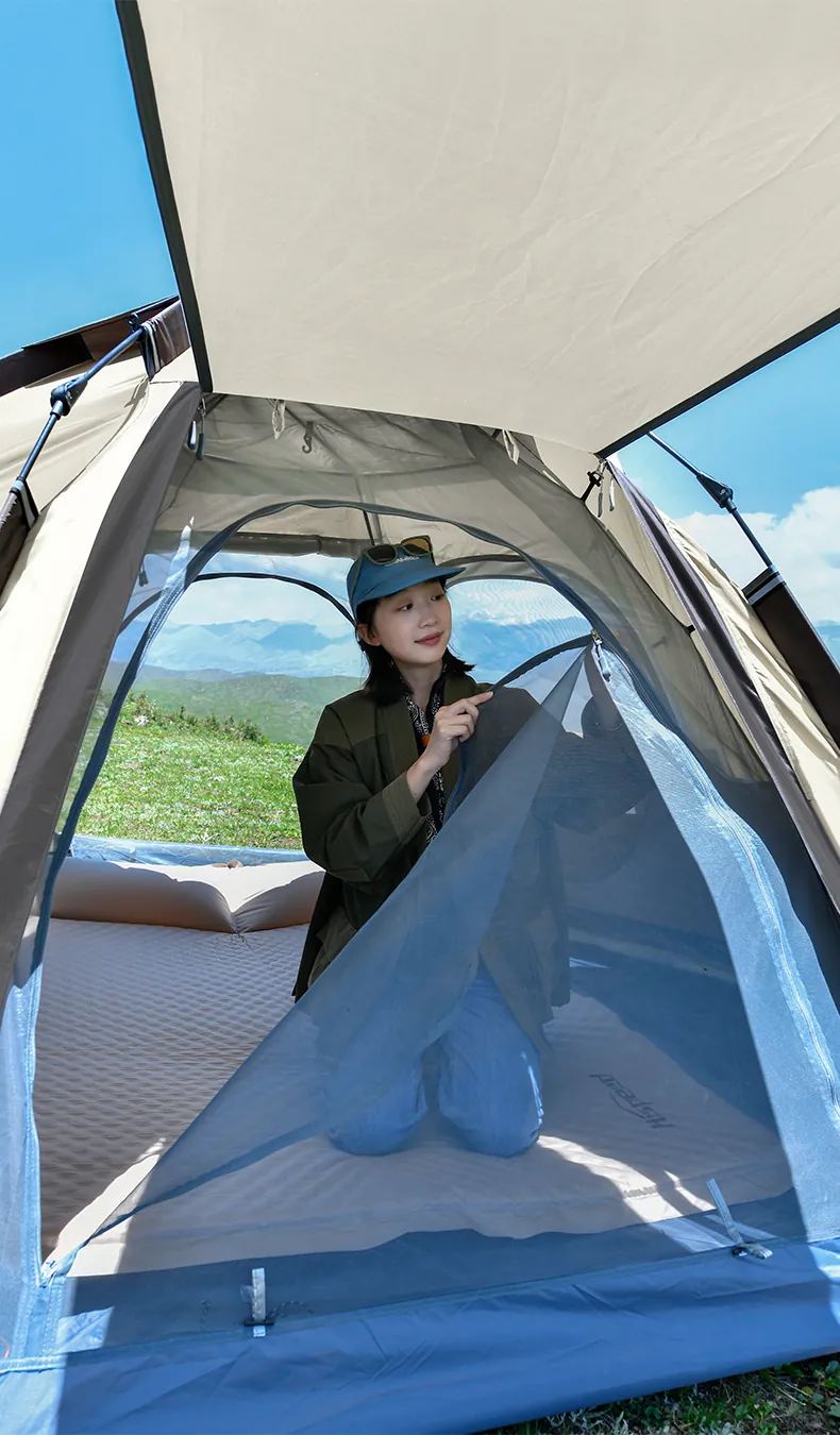 Double-Layer Hexagon Tent in Cream, product photo