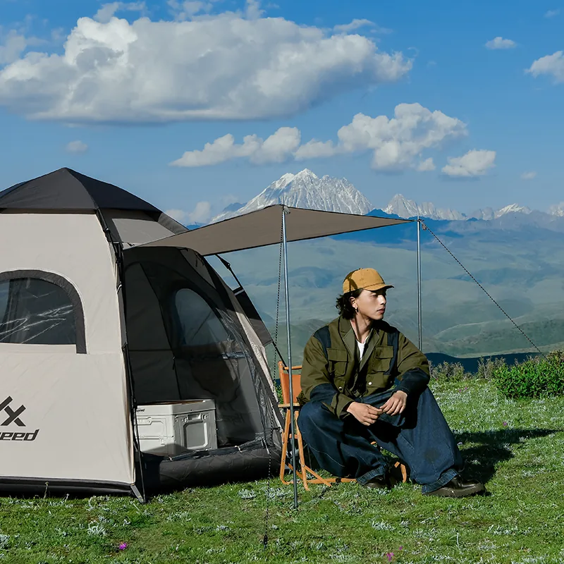 Double-Layer Hexagon Tent in Cream, product photo